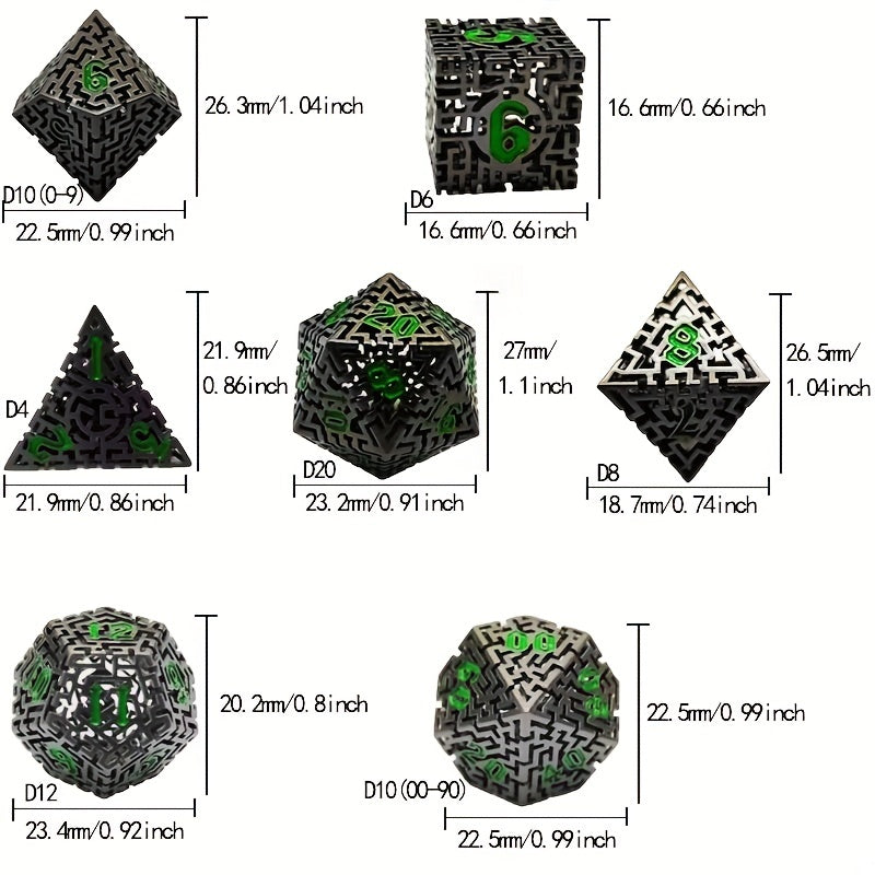 Hollow Metal Dice for Role playing Table Games