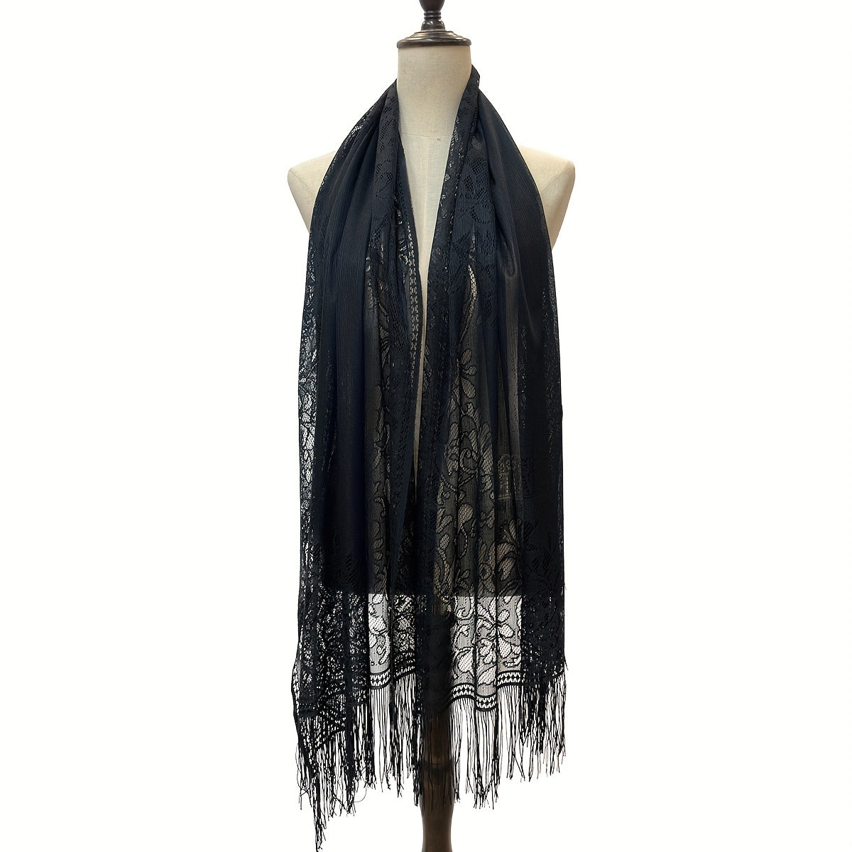 Lace Long Scarf Breathable Tassel Shawl Women Dress Wrap