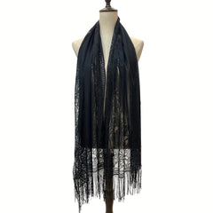 Lace Long Scarf Breathable Tassel Shawl Women Dress Wrap