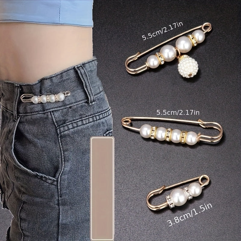 Faux Pearl Brooch Pins Set for Clothing Decoration
