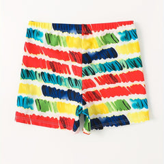 Boys Swim Trunks Stripe Print Elastic Waist Beach Pants SwimShorts Kids Clothes