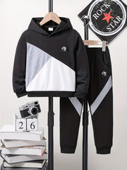 Toddler Boy's Clash 2pcs Hoodie & Sweatpants Set Cartoon Eye Graphic Outfit
