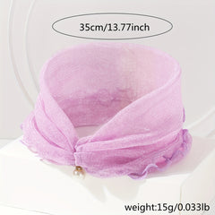 Glitter Ruffle Scarf Neckerchief Infinity Scarf Faux Pearl Headband