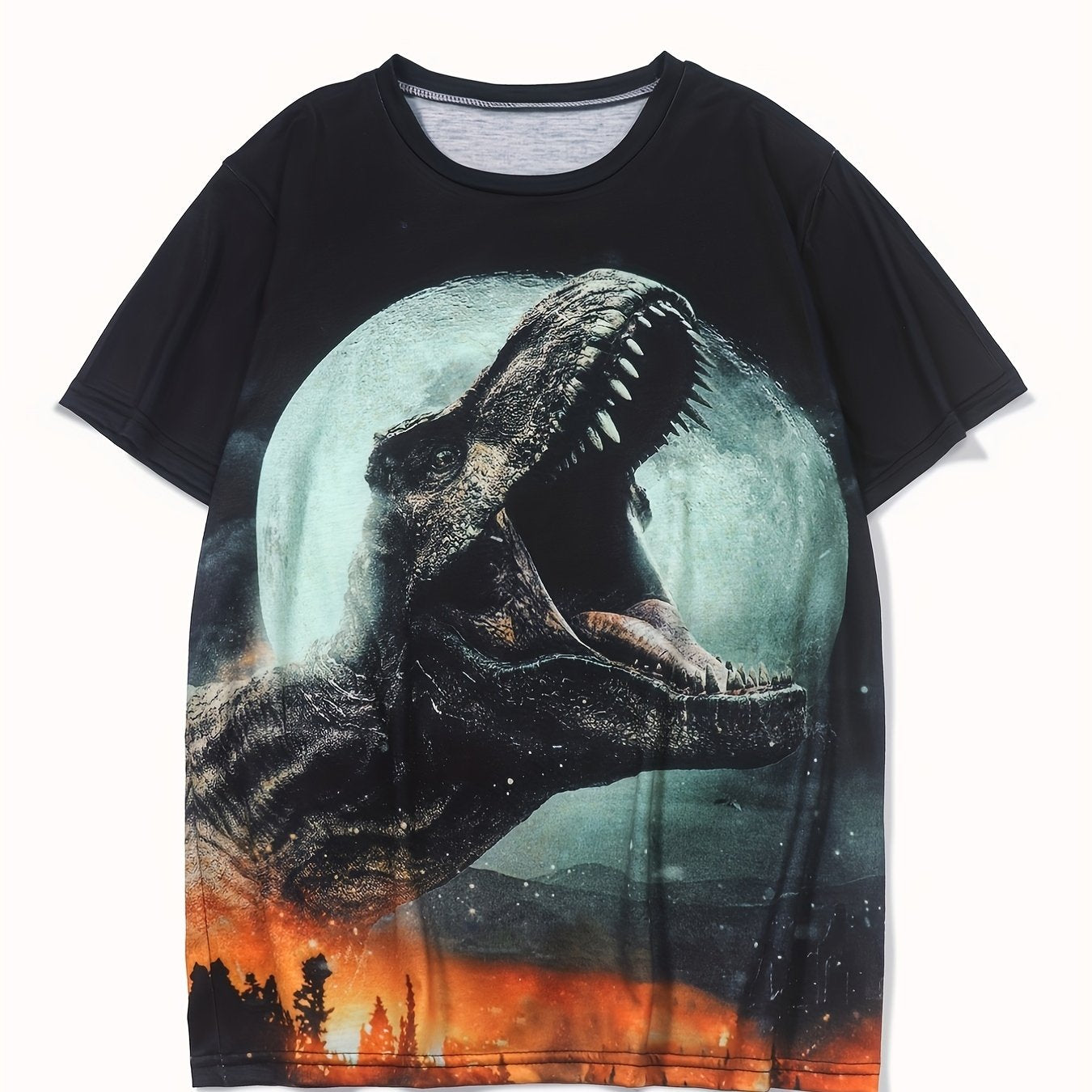 Dinosaur Graphic Boy's T Shirt Crew Neck Short Sleeve Top for Summer