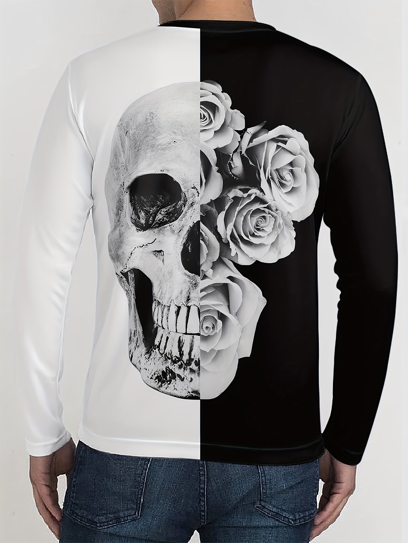Christmas Santa Claus Print Men's Long Sleeve T-shirt for Autumn