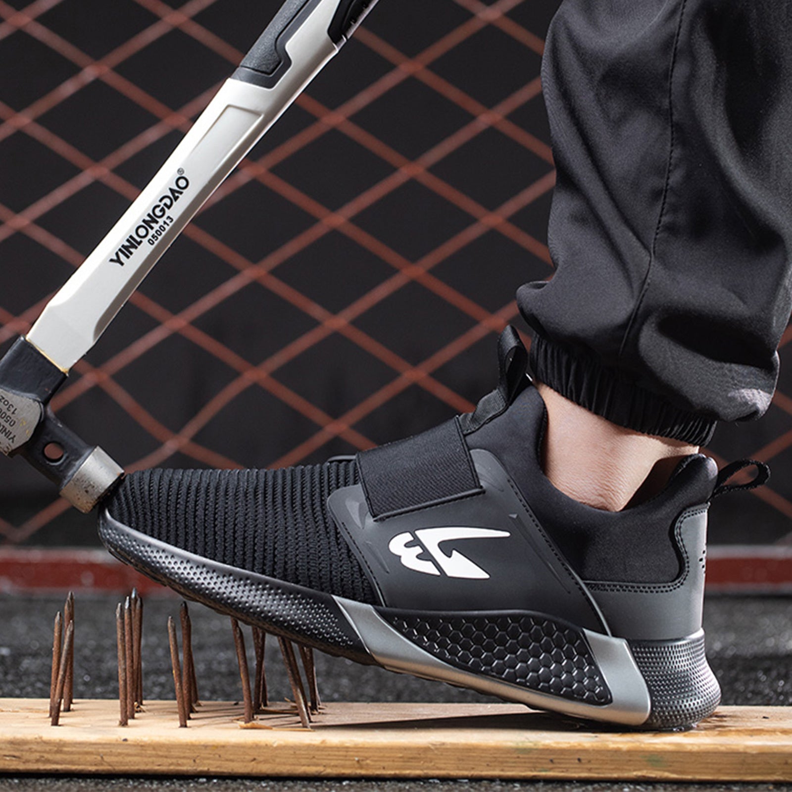 Men's Pattern Decor Safety Work Shoes