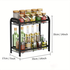 2 Tier Spice Rack Organizer for Cabinet and Countertop