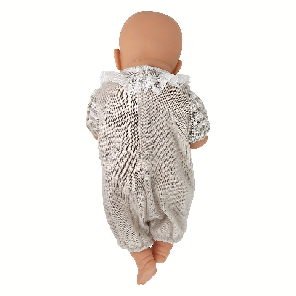 Pink Lace Trimmed Doll Clothes for 17" Dolls with Jumpsuit
