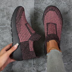 Women's Wedge Slip On Sneakers Breathable Walking Shoes