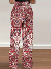 Spring & Summer Allover Print High Waist Wide Leg Pants