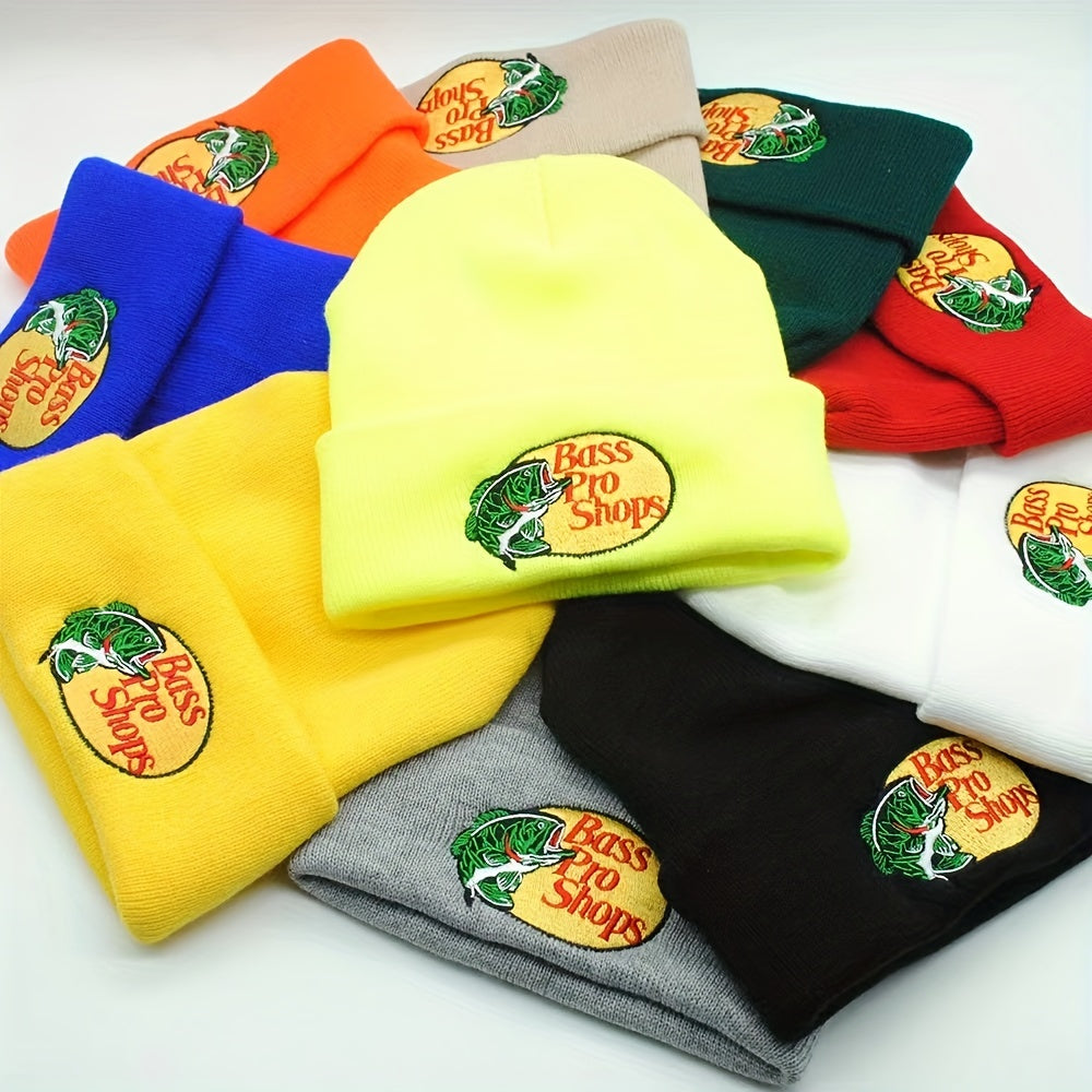 Embroidered Knitted Hat Pullover for Men