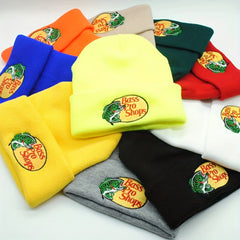 Embroidered Knitted Hat Pullover for Men