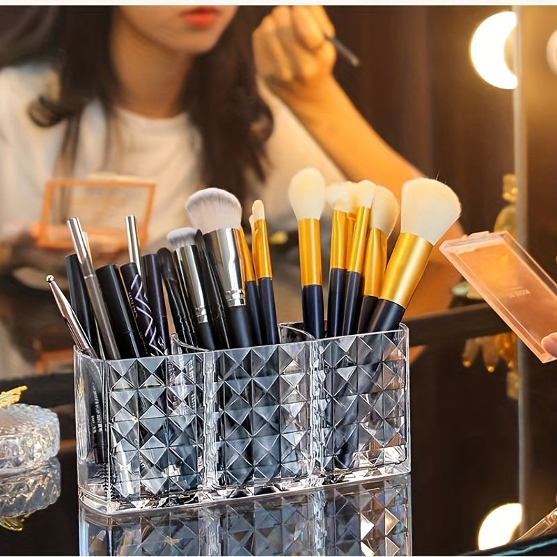 Acrylic Drill Pen Holder Desktop Makeup Brush Storage