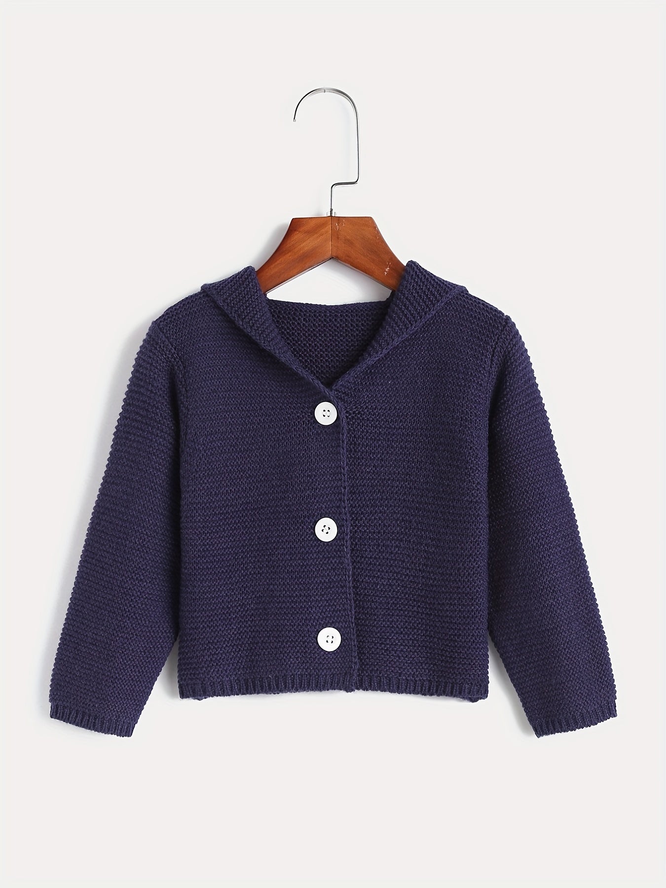 Casual Hooded Knit Cardigan Little Girls Coat