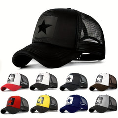 Unisex Mesh Trucker Hat Hip Hop Pentagram Print Baseball Cap