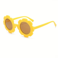 Kids Sunflower Round Frame Glasses UV Protection