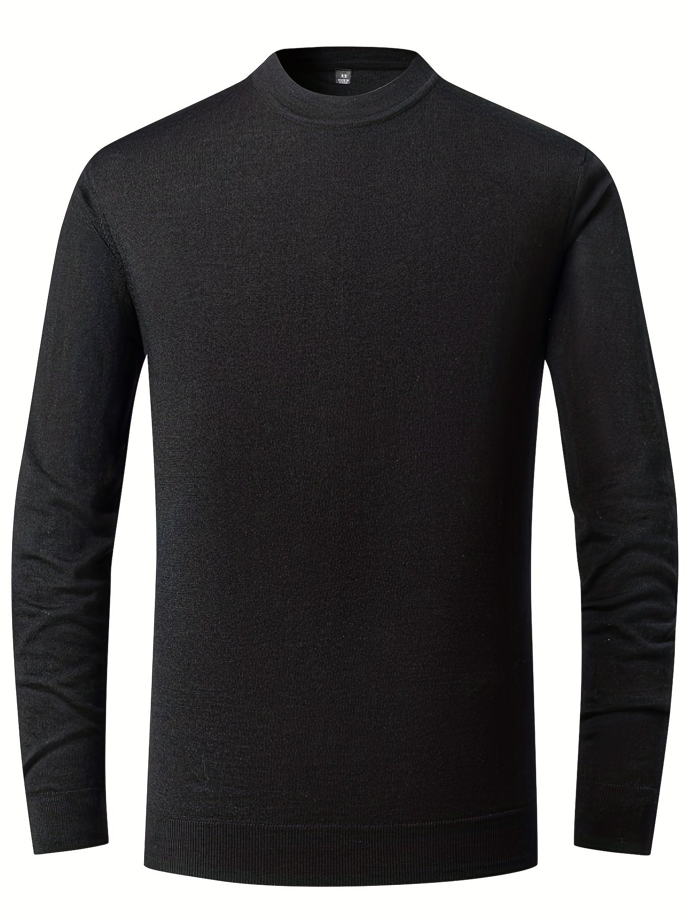 Casual Knitted Wool Sweater Men's Round Neck Pullover for Fall Winter