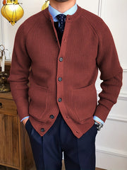 Men's Vintage V Neck Button Up Cardigan with Pocket