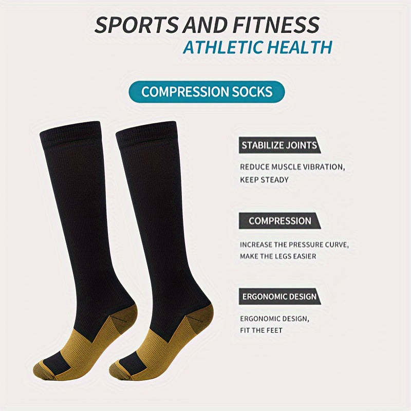 Copper Compression Socks 10-20 mmHg Knee High for Women Men