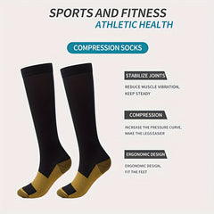 Copper Compression Socks 10-20 mmHg Knee High for Women Men