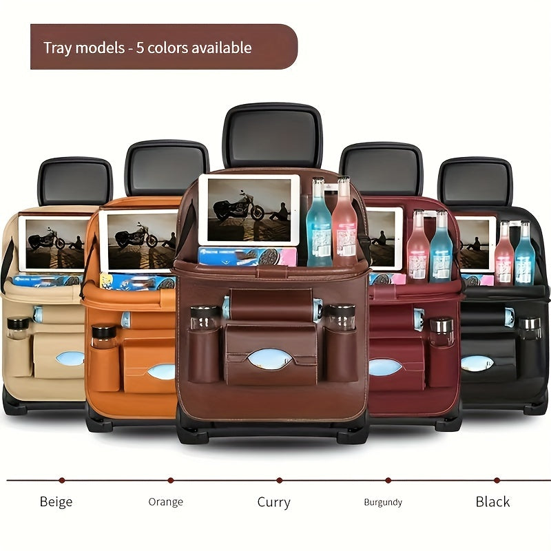 Faux Leather Car Seat Back Storage Bag for Children