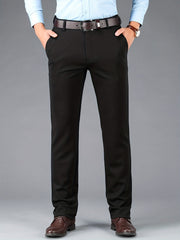 Men's Classic Solid Stretch Dress Pants for Business