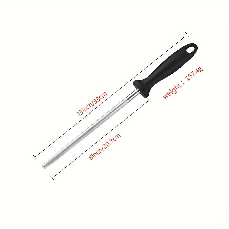Professional 33cm Carbon Steel Rod Sharpener for Food Trucks
