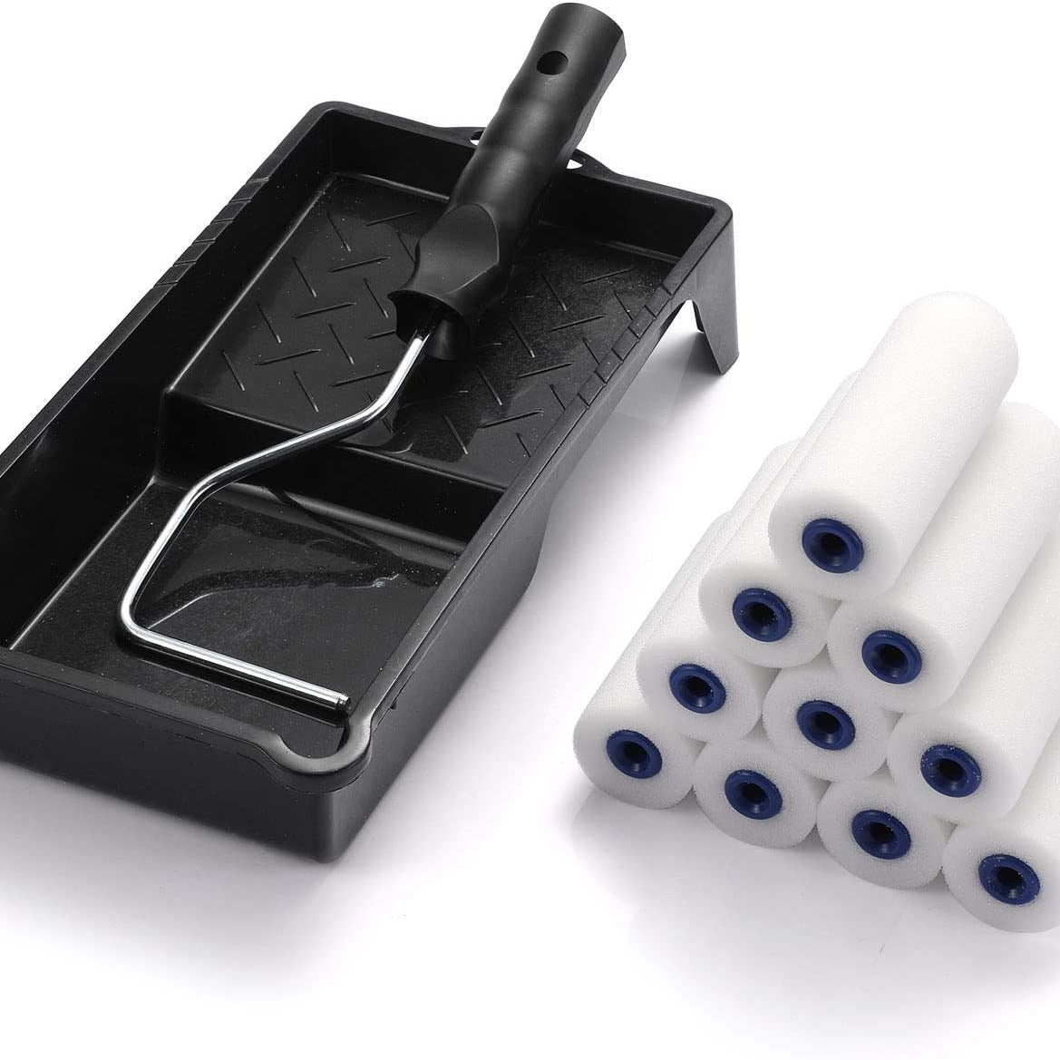 12pcs Foam Paint Tray Set with Roller Frame & Refills Mini Kits