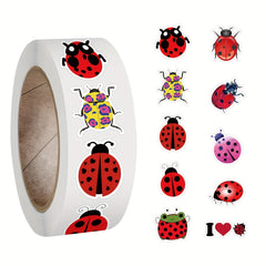 500pcs Waterproof Ladybug Vinyl Decals for Bike, Laptop, Water Bottle