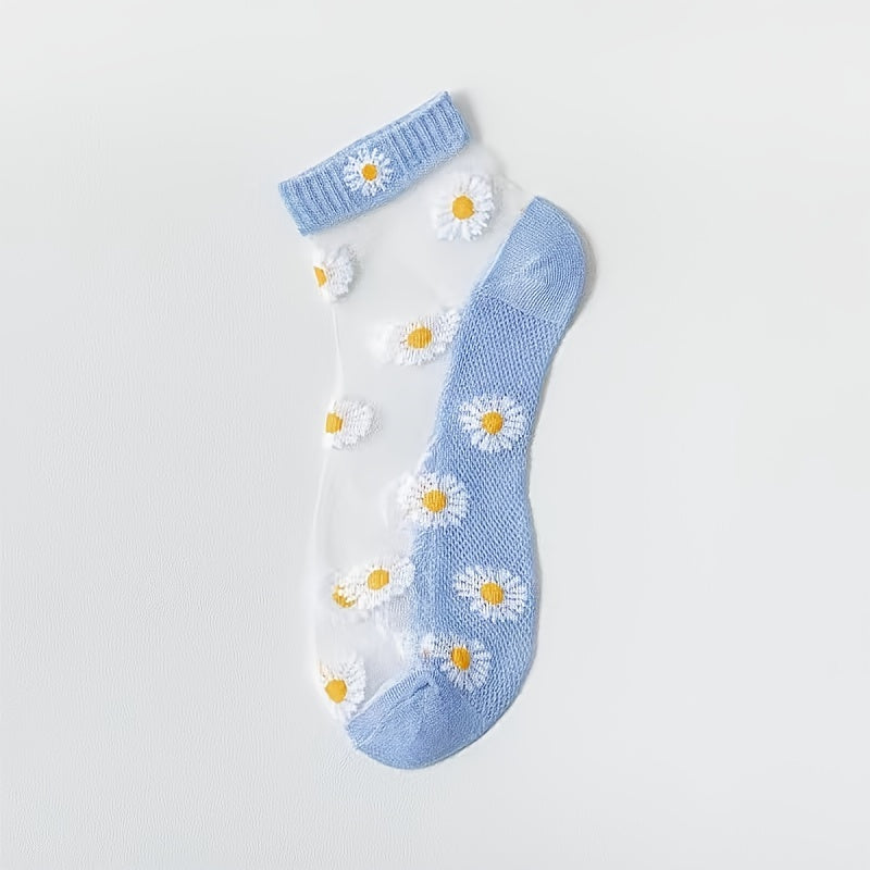 7 Pairs Smiling Pattern Short Socks Ultra Thin Shallow Mesh Ankle Soc