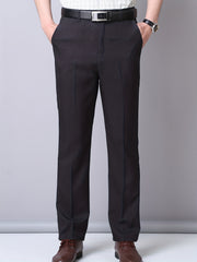 Men's Casual Solid Stretch Flax Dress Pants for Business