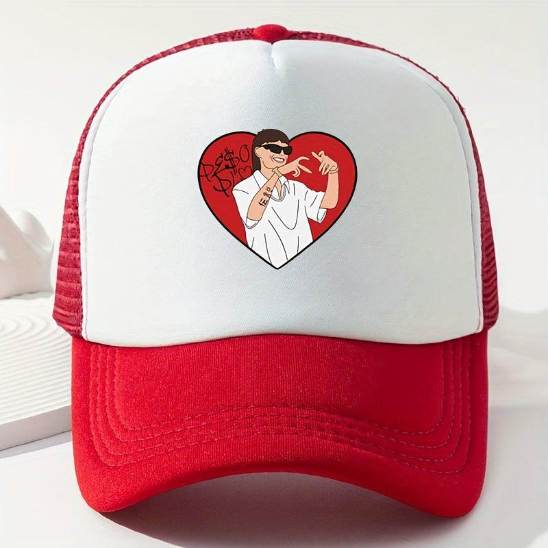 Love Portrait Printed Baseball Cap Hip Hop Trucker Hat