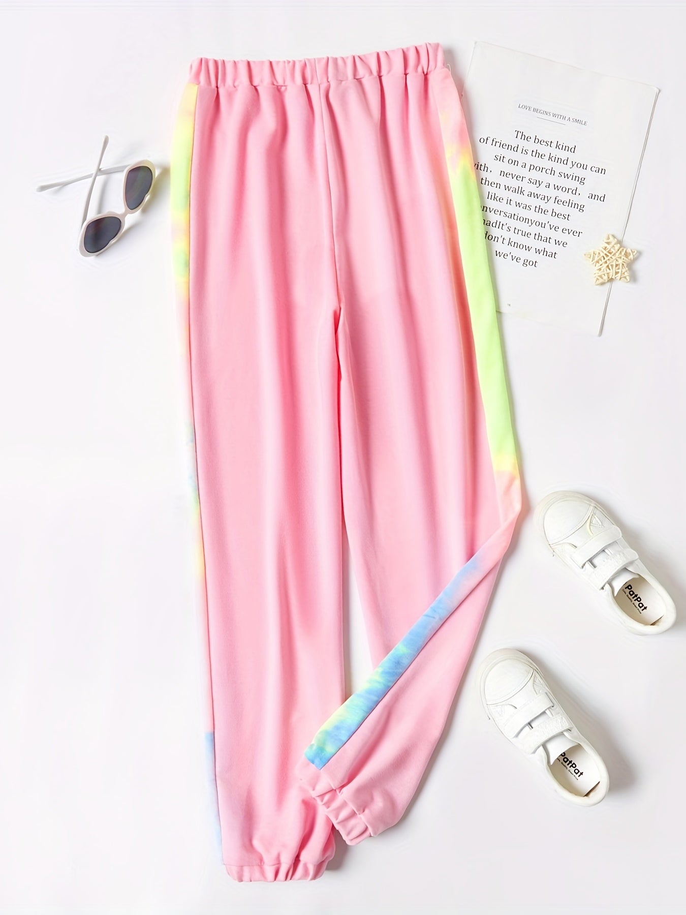 Toddler Tie Dye Patchwork Footed Pants