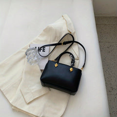 Minimalist Square Crossbody Bag Satchel Scarf Decor