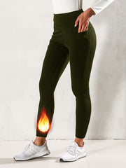 Yoga Fleece Lined Leggings Pocket Workout Tight Pants Women's Activewear