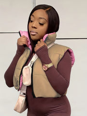 Reversible Vest Zip Up Sleeveless Outerwear