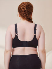 Plus Size Women's Floral Jacquard Full Cover Wireless Bra