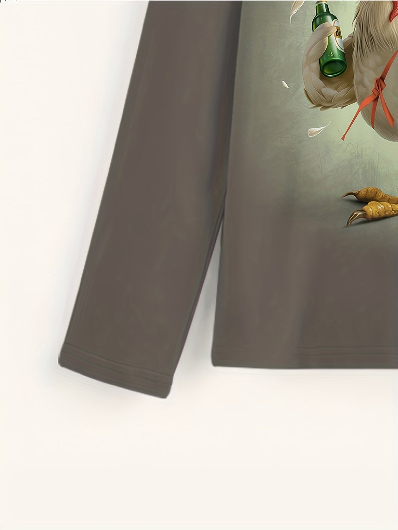 Chicken 3D Print Men's Long Sleeve Graphic T-shirt for Summer
