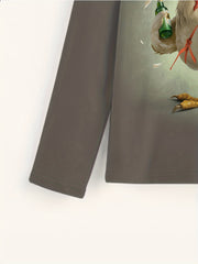 Chicken 3D Print Men's Long Sleeve Graphic T-shirt for Summer