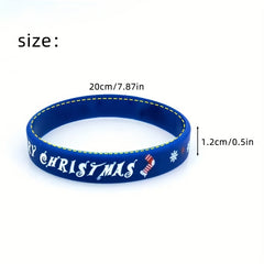 5pcs Christmas Cartoon Silicone Bracelet Holiday Gift Decoration