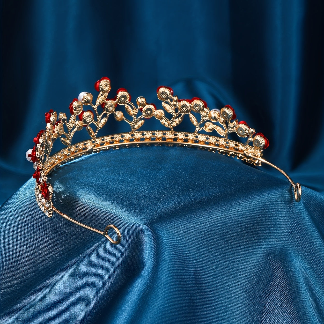 Crystal Rose Flower Headband Bridal Crown