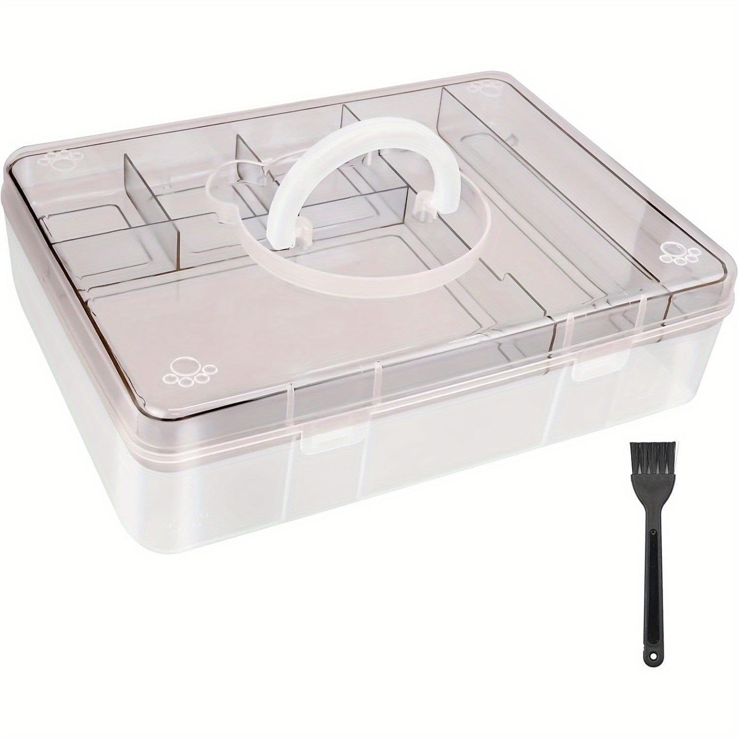 Stackable Craft Storage Box with 7 Compartment Tray