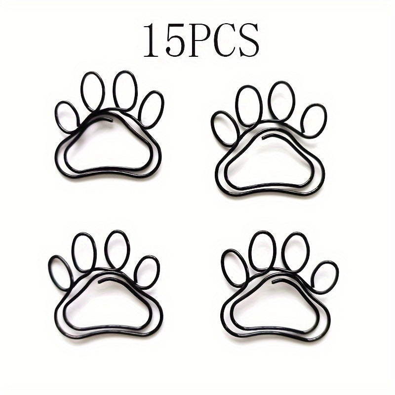 30PCS Small Dog & Cat Paw Shaped Paper Clips Mini Animal Bookmark
