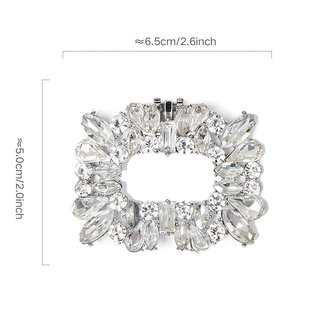 Square Rhinestones Shoe Buckles - Wedding High Heel Decoration
