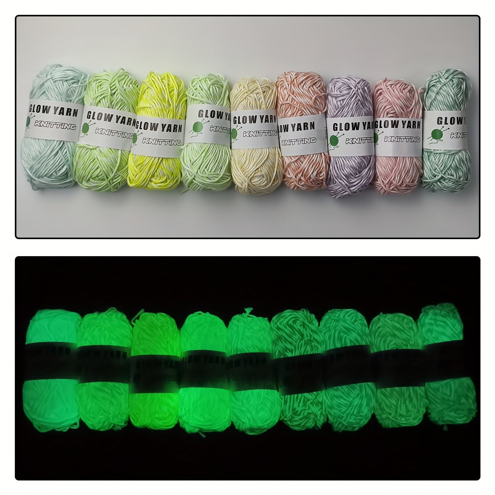 Glow In The Dark Yarn Mixed Polyester Luminous Yarn 50g Roll