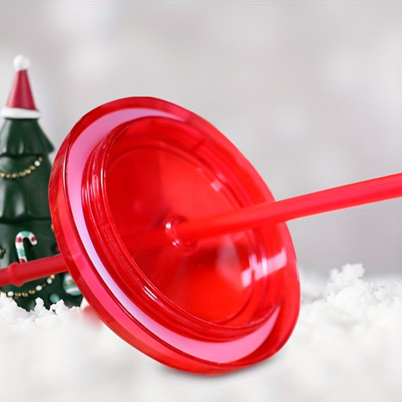 710ml Christmas Series Plastic Cup Large Cap. Sports Water Bottle