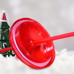 710ml Christmas Series Plastic Cup Large Cap. Sports Water Bottle