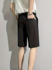 Men s Casual Solid Suit Shorts Spring Summer Business
