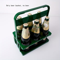 Portable 6 Bottle Plastic Folding Wine Rack Beer Basket