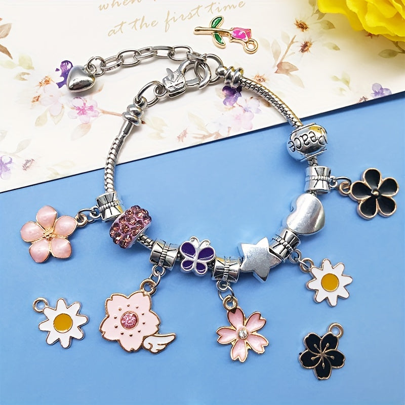 10pcs Rose Flower Shape Pendant Oil Drip Charms for Jewelry Making